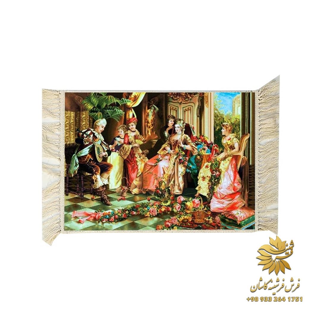 تابلو فرش جدید و شیک طرح سه تار زن — تصویر ۲