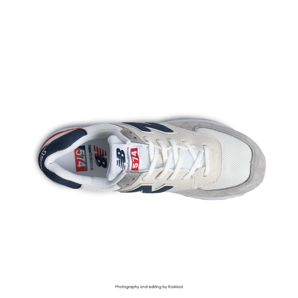 کتانی نیوبالانس 574 شیری طوسی – New Balance ML574 White — تصویر ۳