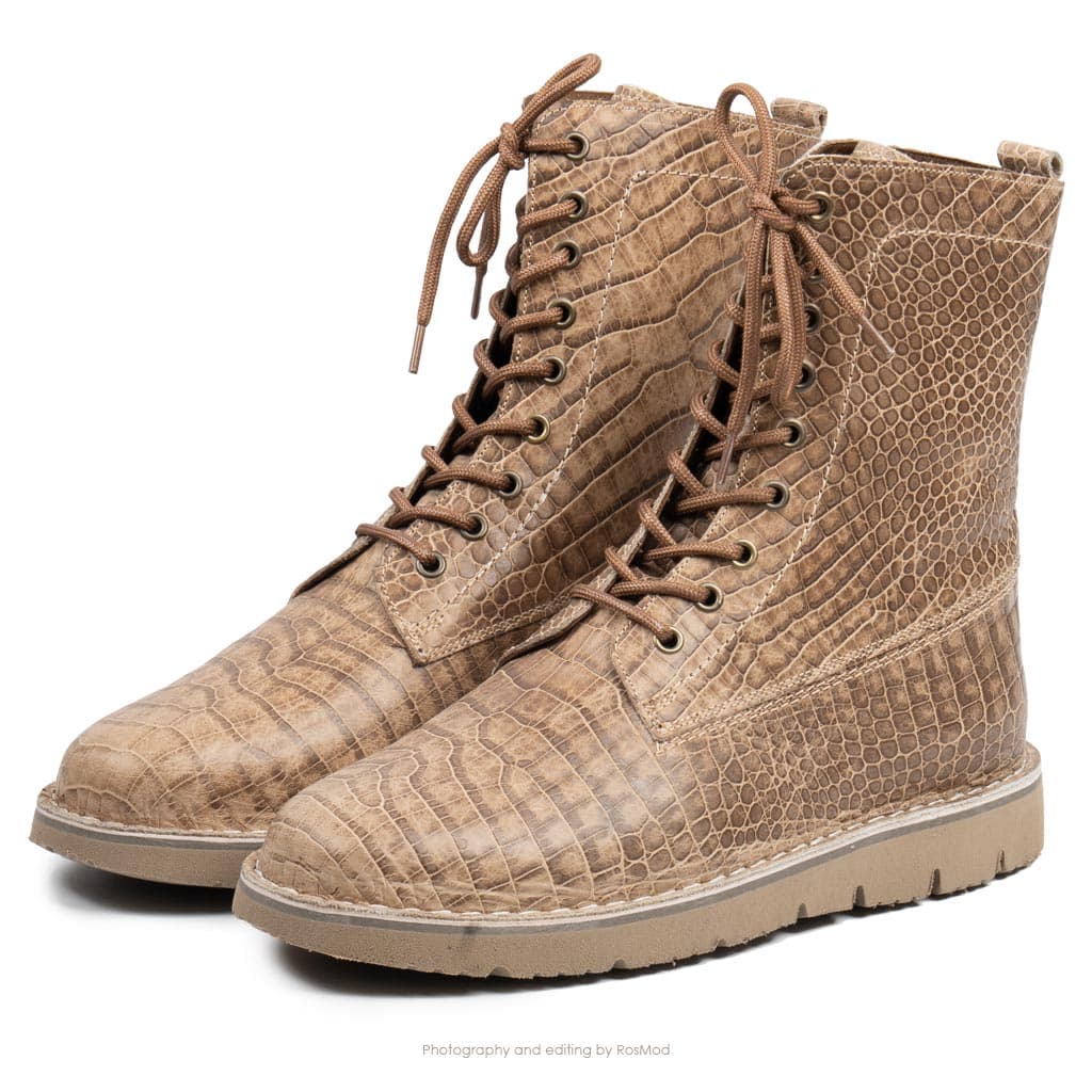بوت پارتیزان گازولین پیتون خاکی – GAAZOLIN Partisan Boots Python Skin A — تصویر ۲