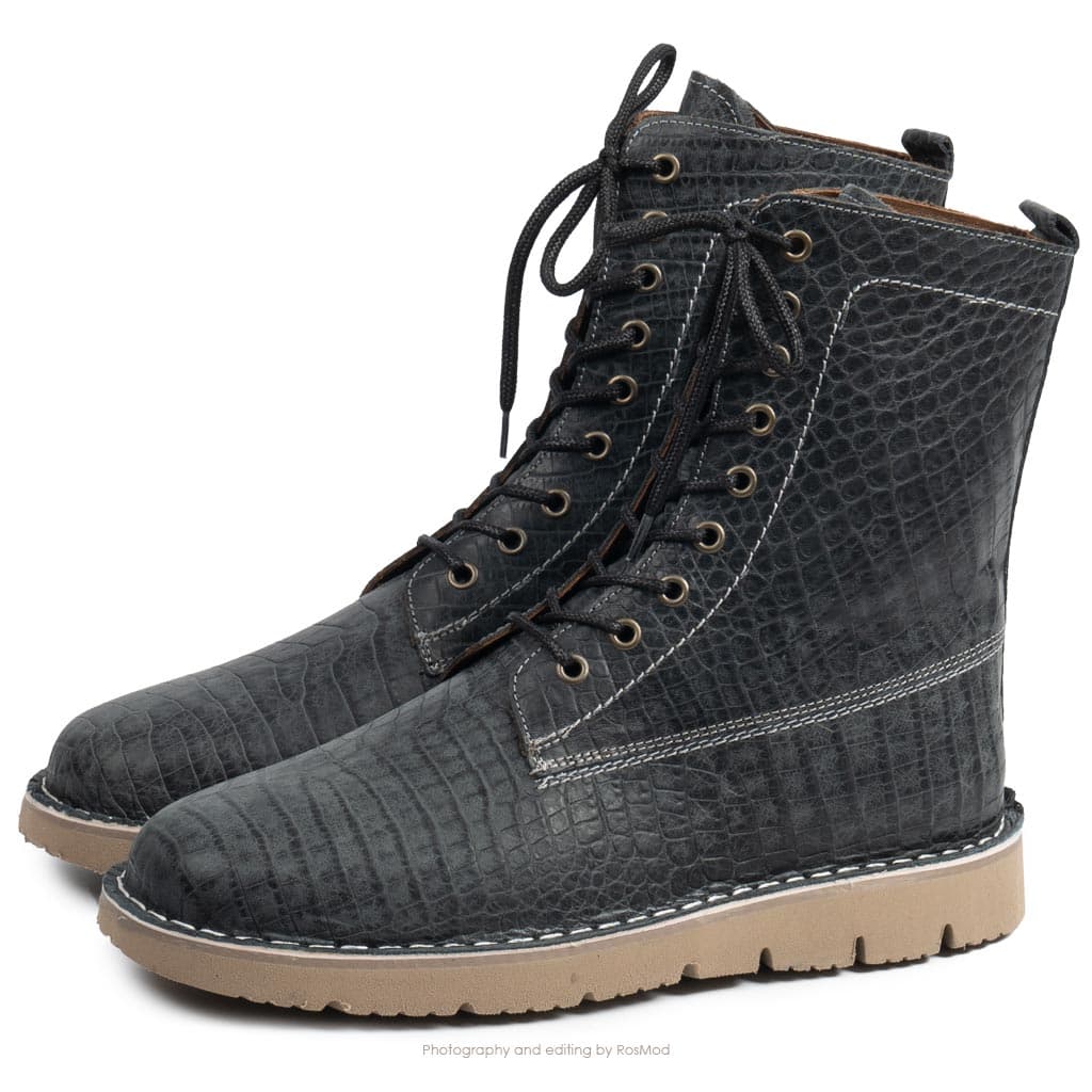 بوت پارتیزان گازولین پیتون مشکی – GAAZOLIN Partisan Boots Black Python A — تصویر ۲