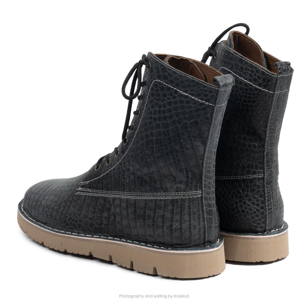 بوت پارتیزان گازولین پیتون مشکی – GAAZOLIN Partisan Boots Black Python A — تصویر ۴