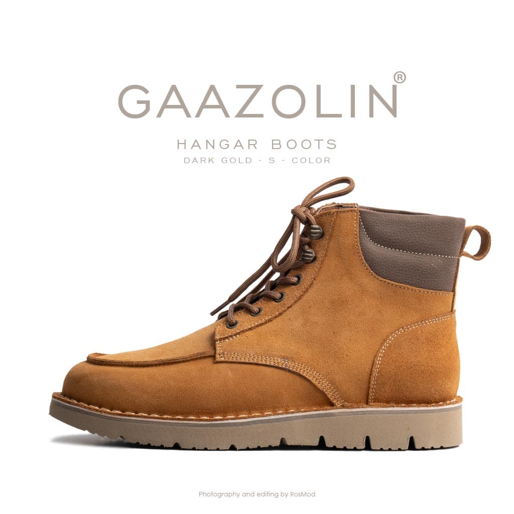 بوت هانگر گازولین شتری جیر – GAAZOLIN Hangar Boots Dark Gold S