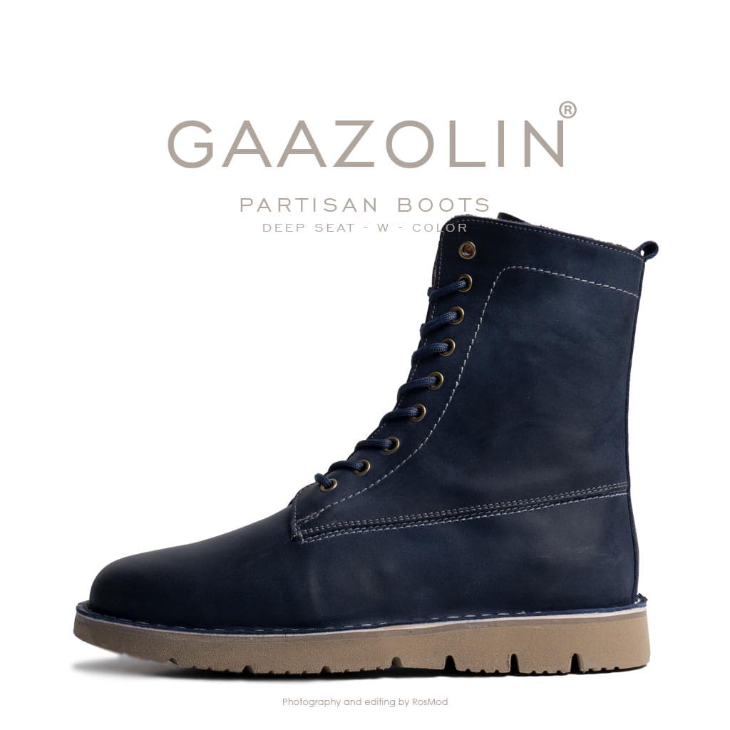 بوت پارتیزان گازولین سرمه‌ای کریزی هورس – GAAZOLIN Partisan Boots Deep Seat C