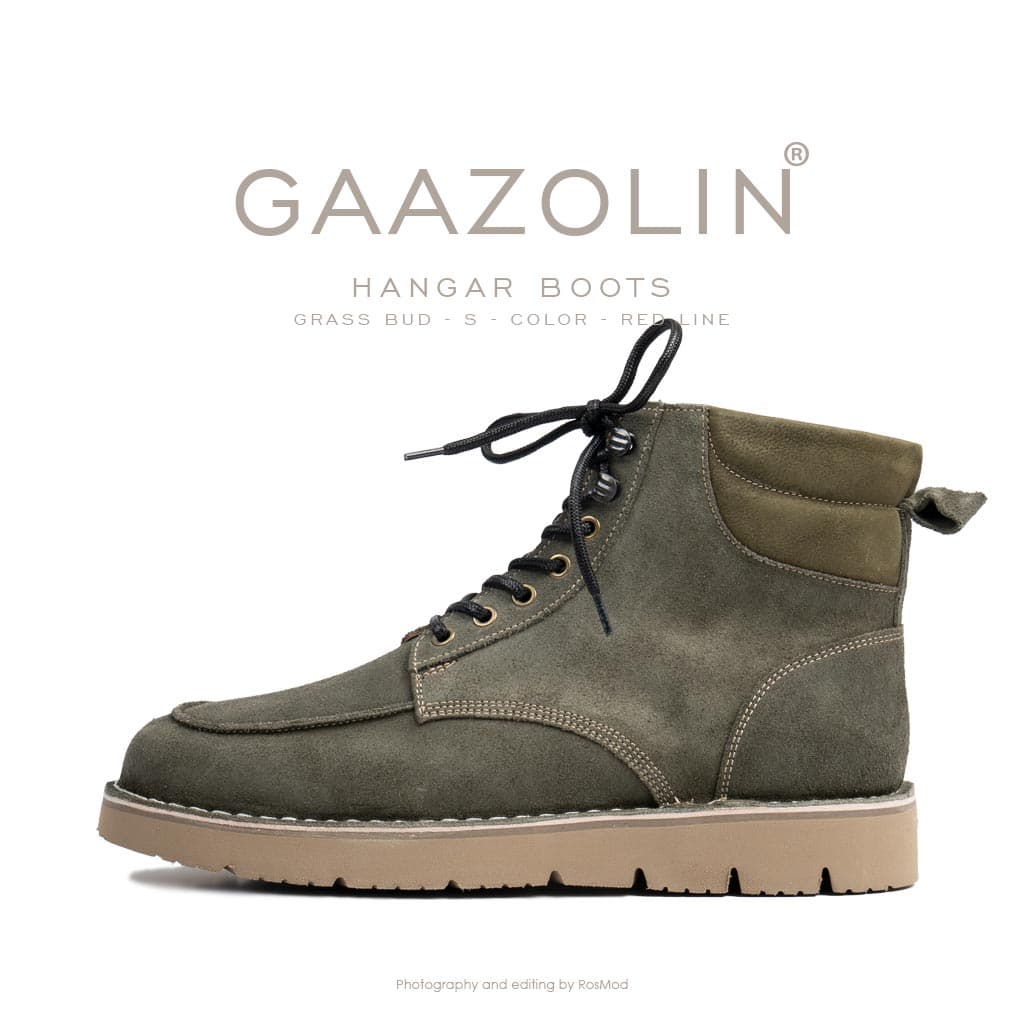 بوت هانگر گازولین سبز بی فروغ جیر – GAAZOLIN Hangar Boots Grass Bud S