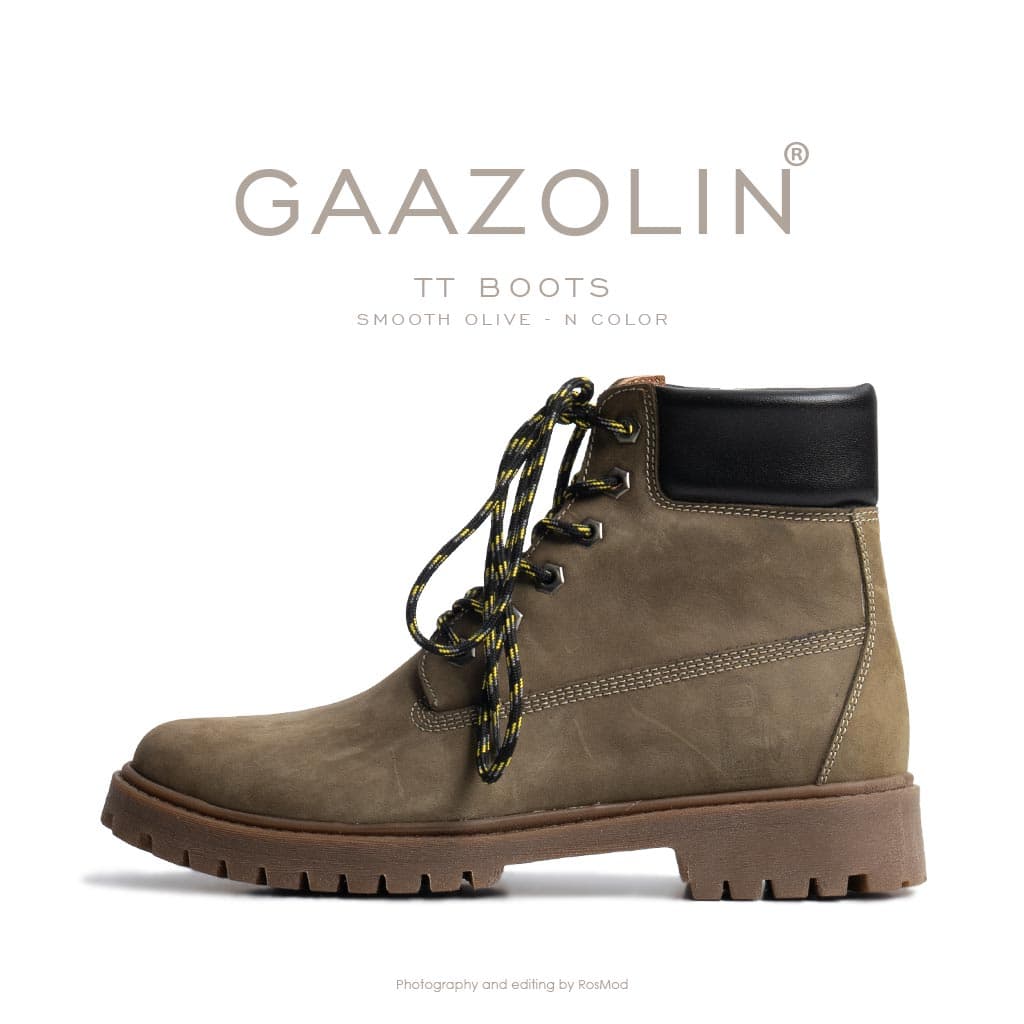 بوت تیتی گازولین زیتونی نبوک – GAAZOLIN TT Boots Smooth Olive N