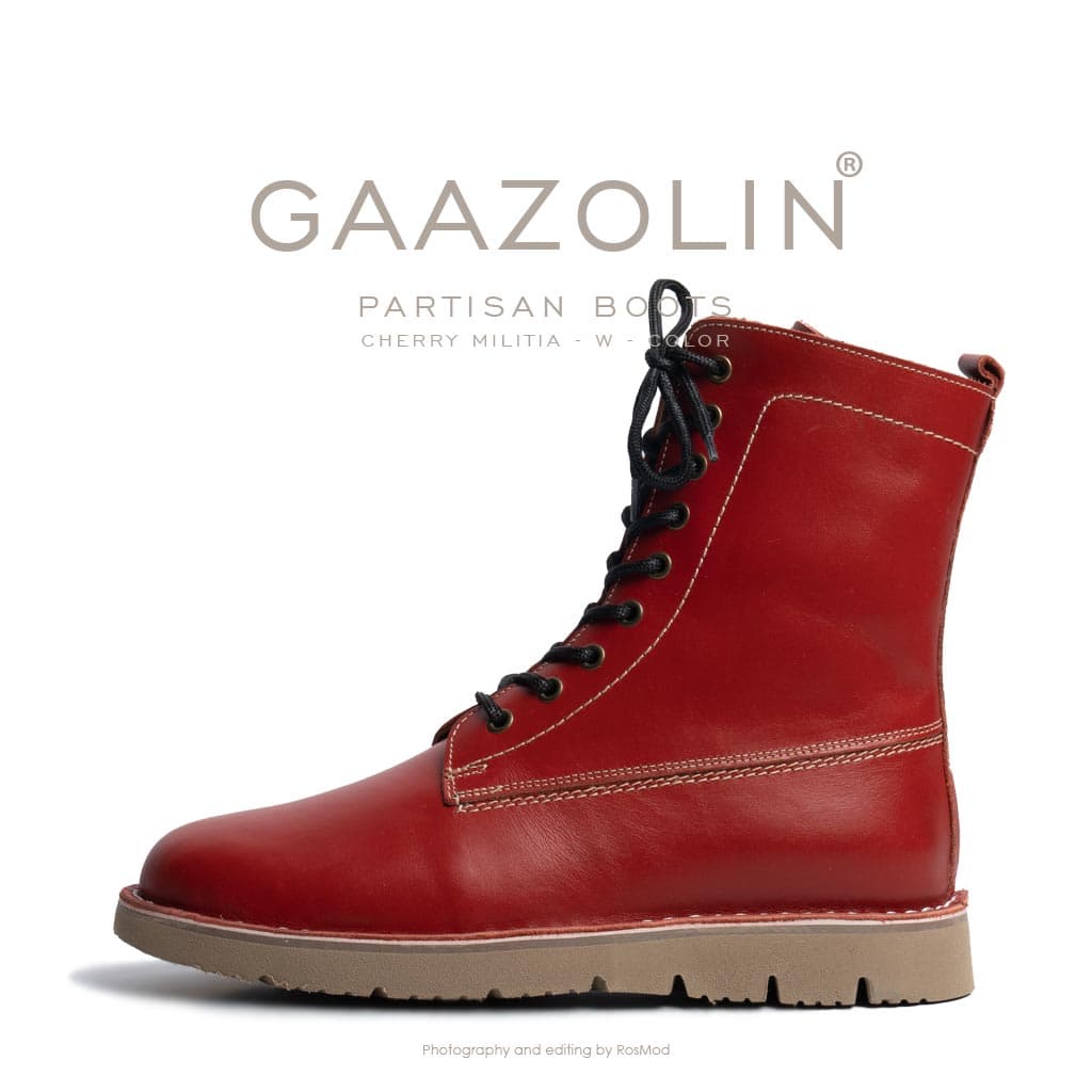 بوت پارتیزان گازولین آلبالویی شِبرو – GAAZOLIN Partisan Boots Cherry Militia W