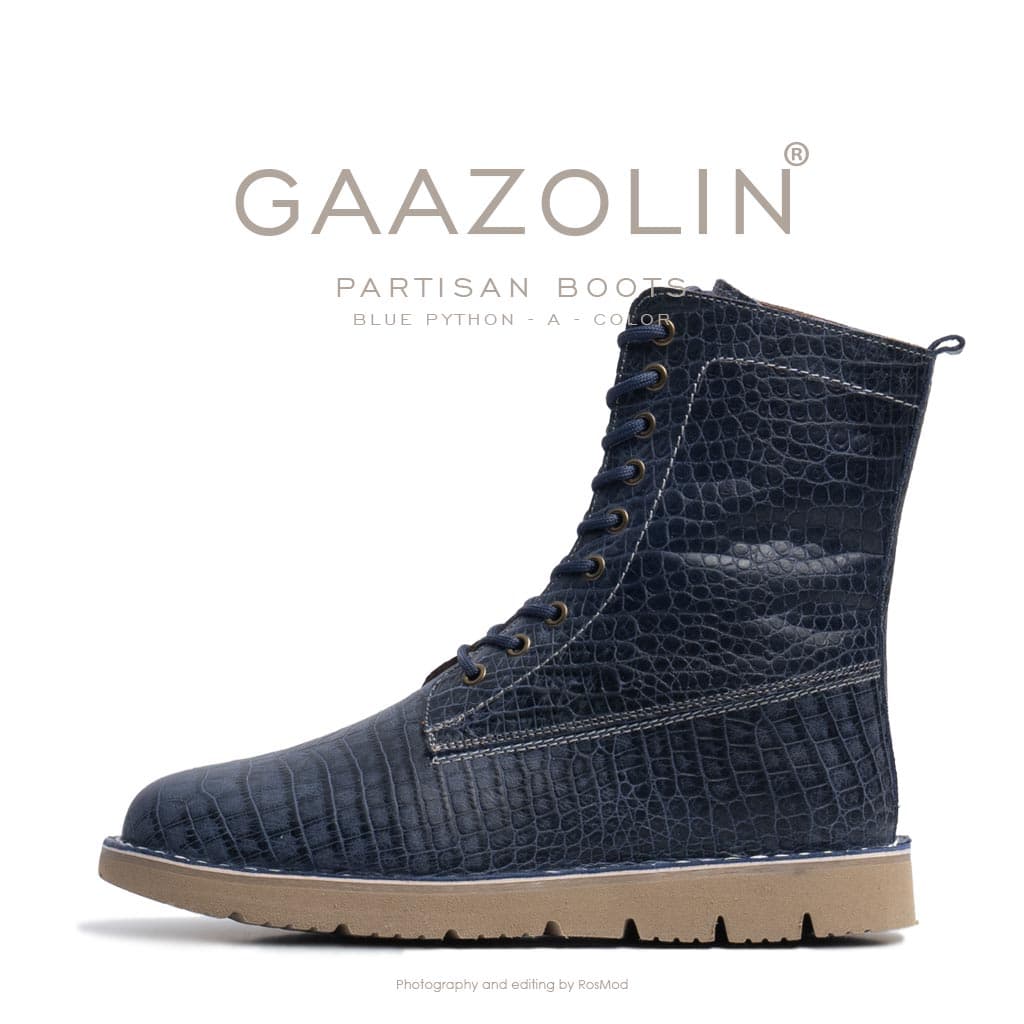 بوت پارتیزان گازولین پیتون آبی – GAAZOLIN Partisan Boots Blue Python A
