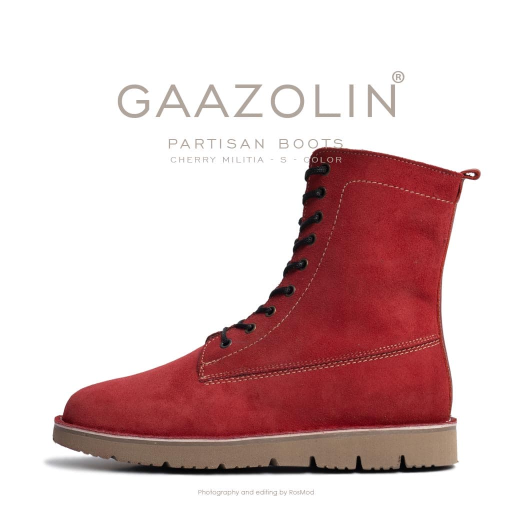 بوت پارتیزان گازولین آلبالویی جیر – GAAZOLIN Partisan Boots Cherry Militia S