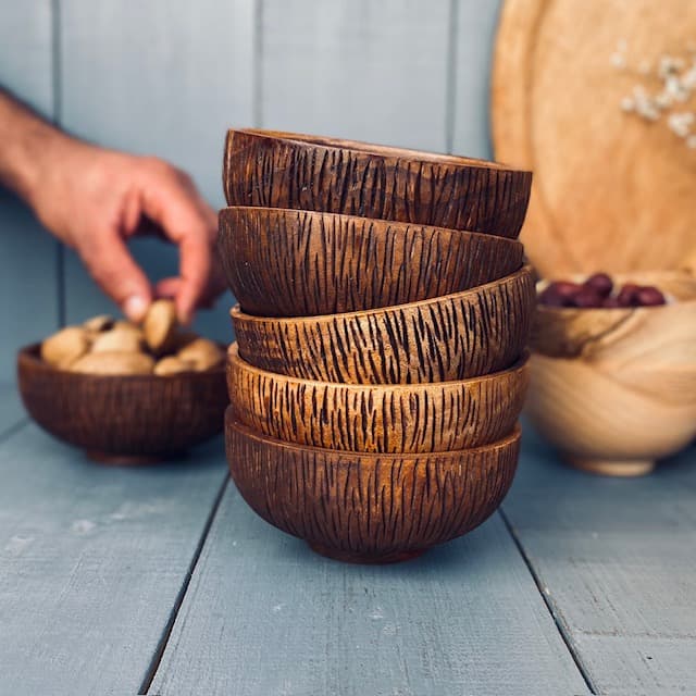 کاسه آجیل خوری چوبی کد 0297