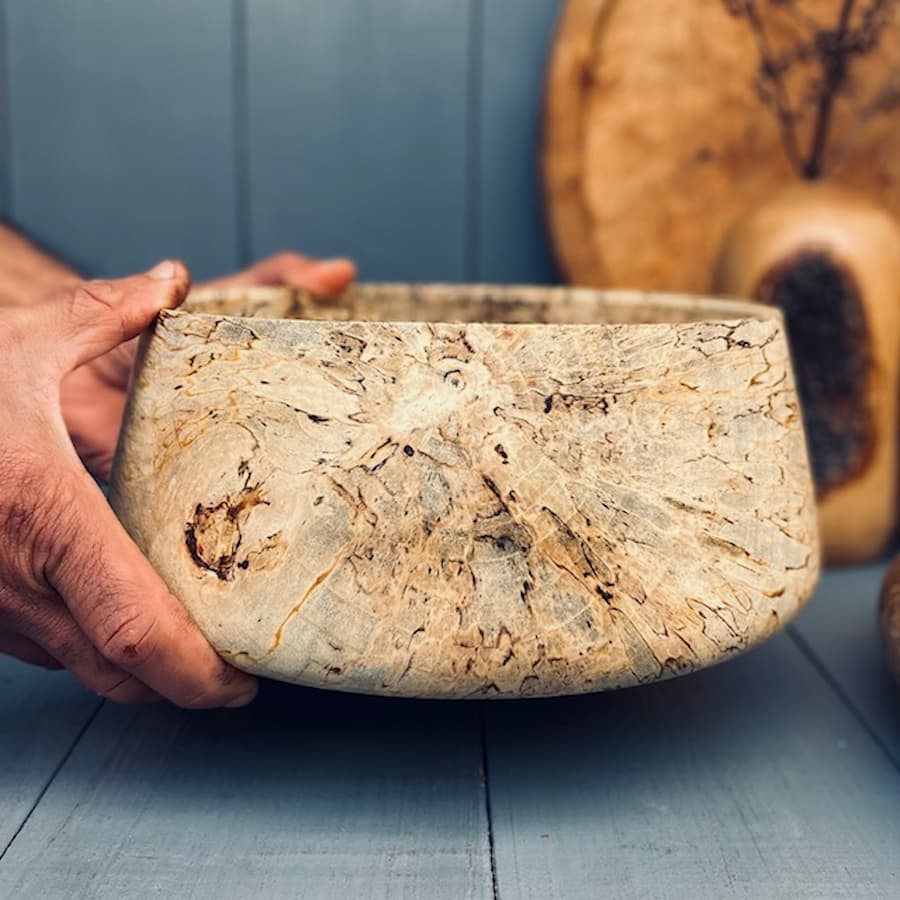 کاسه چوبی افرا ابلق کد 0266
