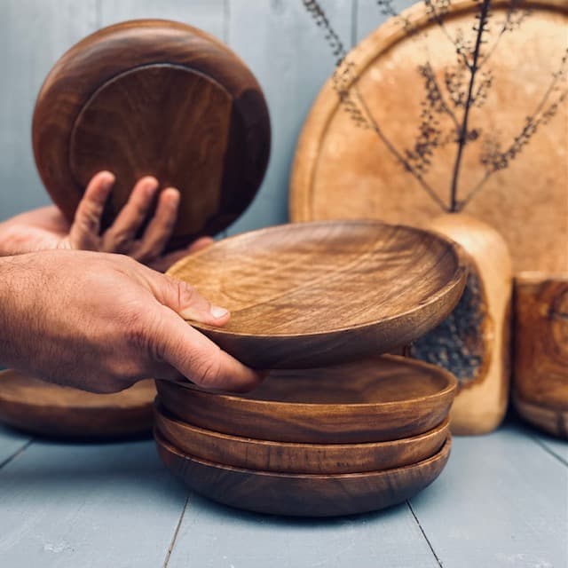 پیش دستی چوبی گردو کد 40099 — تصویر ۲