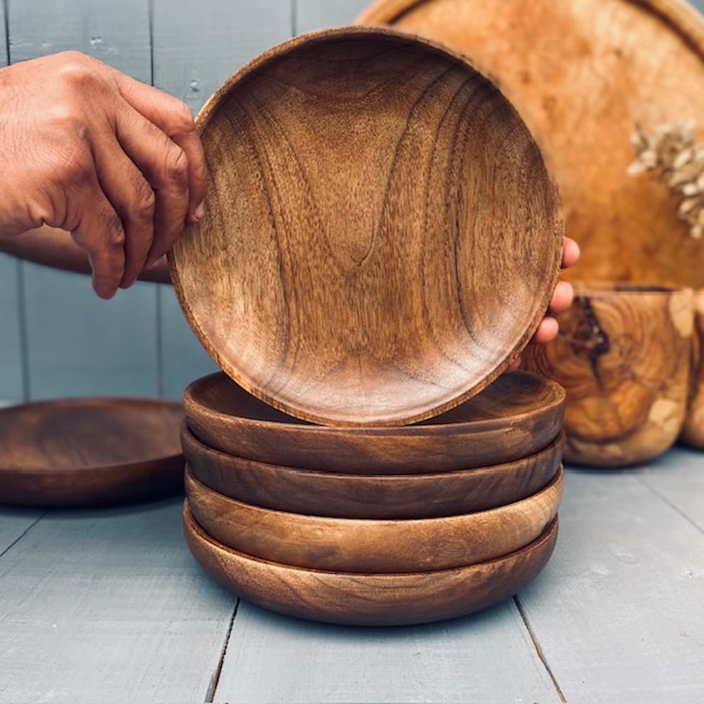 پیش دستی چوبی گردو کد 40096 — تصویر ۲
