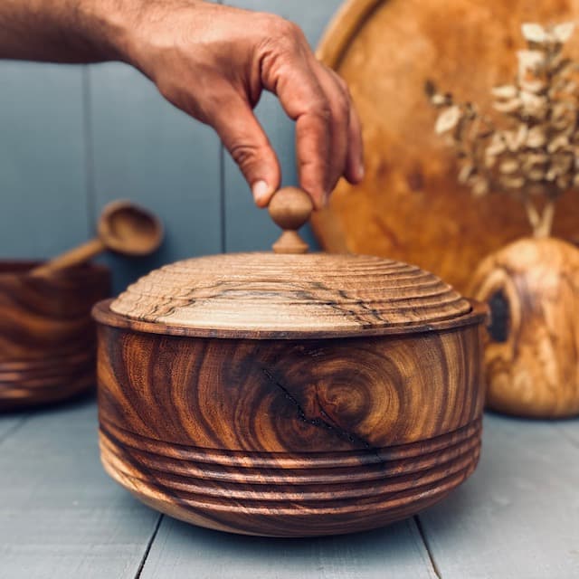 ظرف چوبی دربدار آکاسیا کد 981