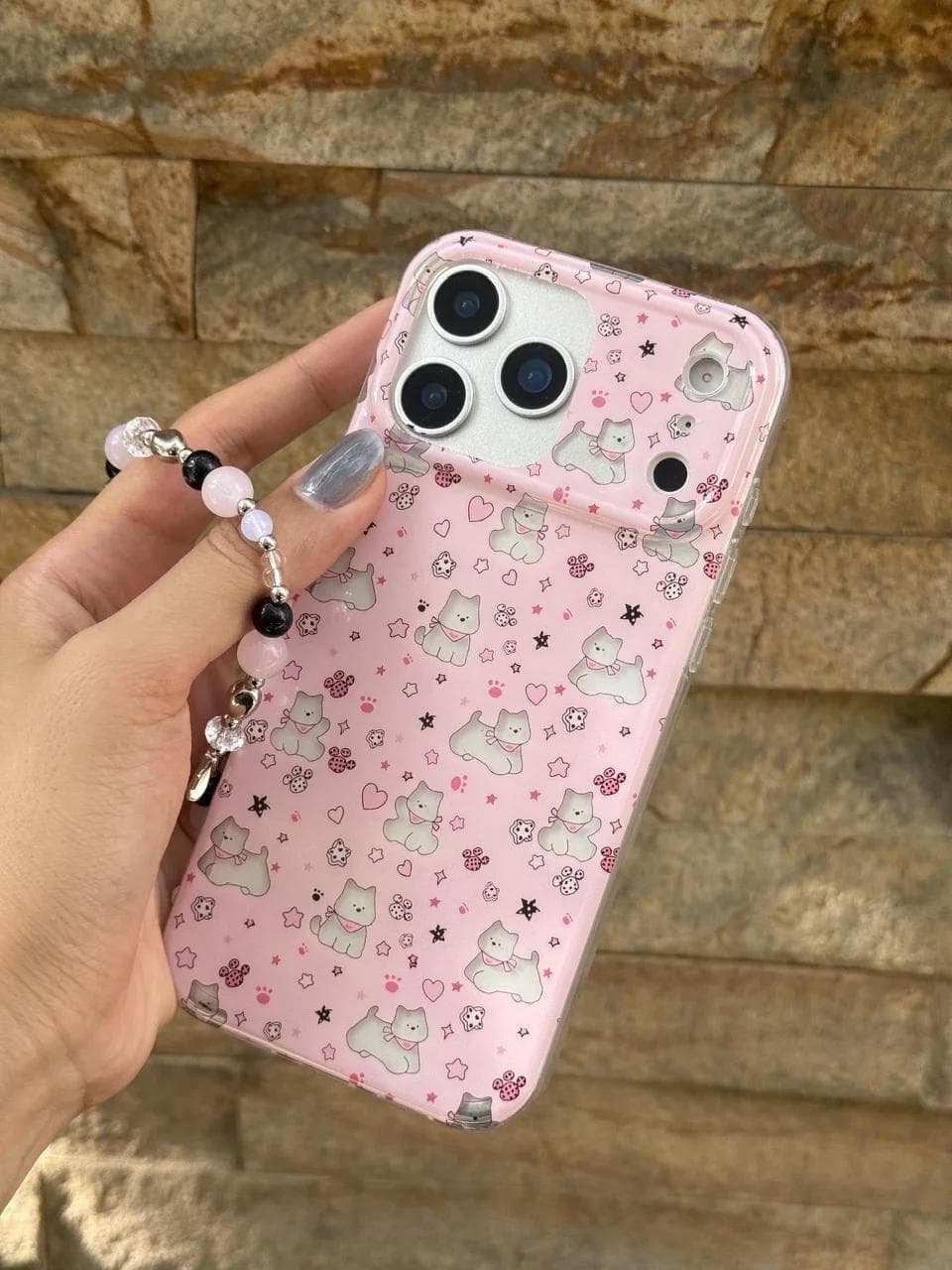 قاب Pink Paws پنجه صورتی با آویز (کدC2271) مناسب برای iPhone 17Promax — تصویر ۶