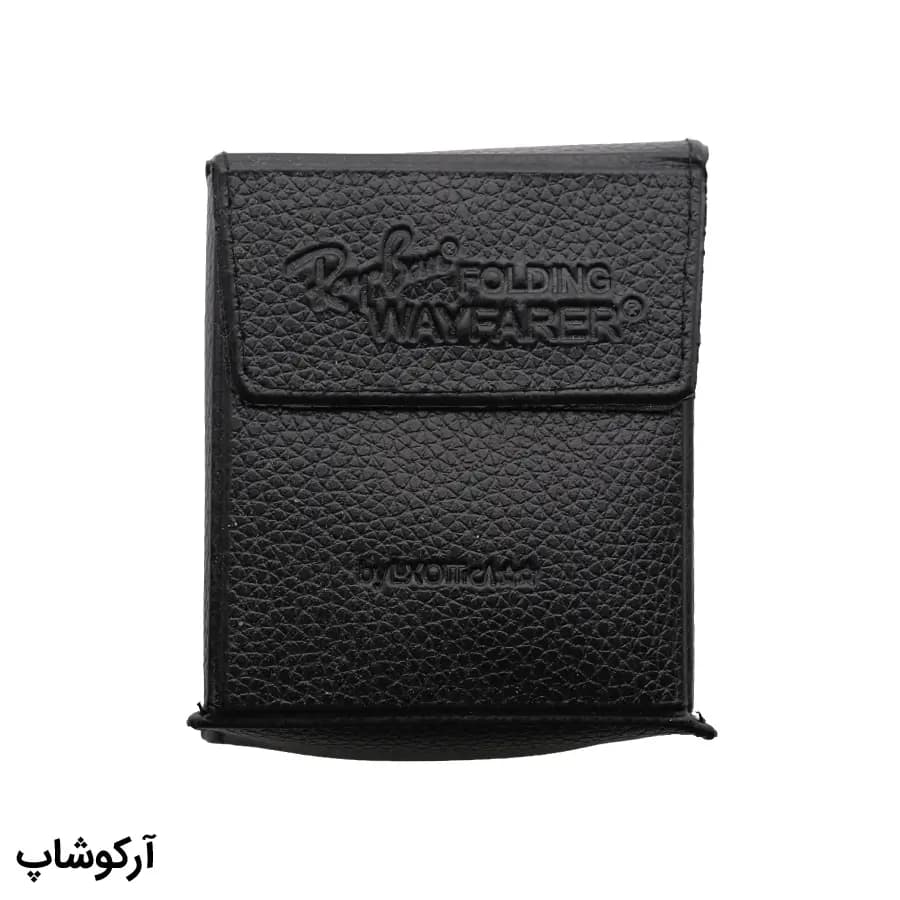 کیف عینک برند ریبن Ray-Ban با رنگ مشکی، جنس چرمی و مناسب برای عینک تاشو مدل 993021