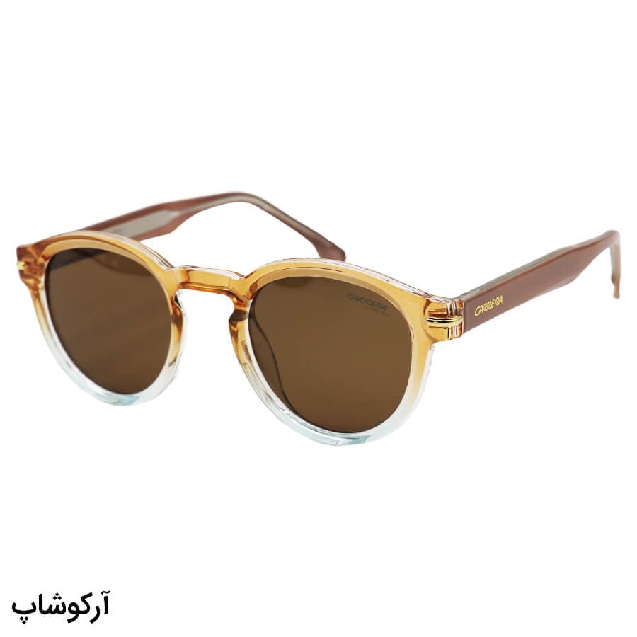 عینک آفتابی پلاریزه Carrera با فریم گرد، مشکی رنگ، لنز دودی تیره و دسته سیم دار مدل P581006 — تصویر ۷