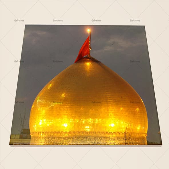 کاشی سرامیکی مذهبی با عکس گنبد حرم امام حسین کد 440