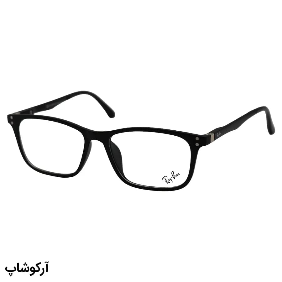 عینک طبی 4 کاوره با فریم مستطیلی باریک، رنگ مشکی مات، از جنس کائوچو و لولا فنردار Ray-Ban مدل TR2286 — تصویر ۴