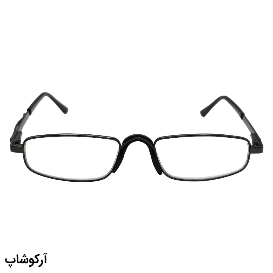 عینک مطالعه نزدیک بین نمره +2.00، با فریم مستطیلی، رنگ نوک مدادی، لولا فنردار و لنز بلوکات مدل RY3901 — تصویر ۲