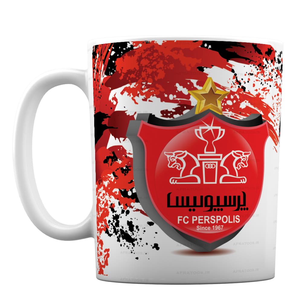 لیوان فوتبالی با طرح پرسپولیس کد 234