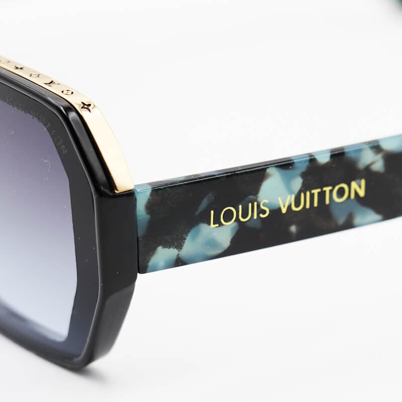 عینک آفتابی زنانه Louis Vuitton با فریم هندسی، مشکی و دسته چندرنگ مدل 7262 — تصویر ۵