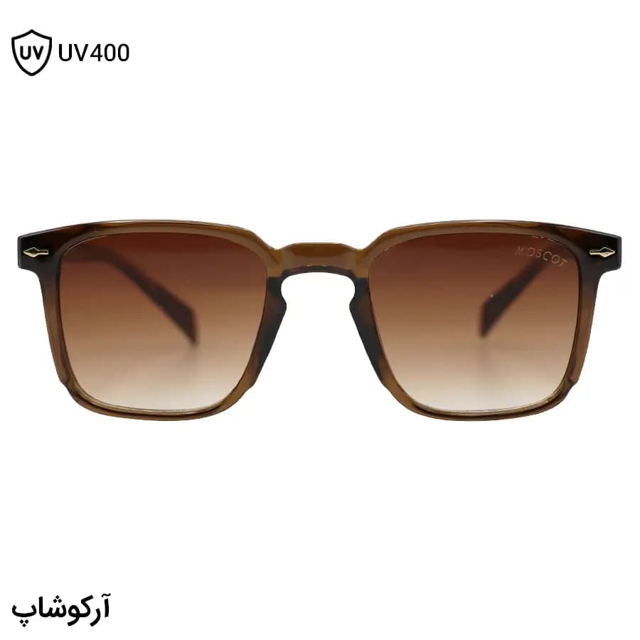 عینک آفتابی Moscot با فریم مربعی شکل، رنگ قهوه‌ای براق و عدسی قهوه‌ای سایه روشن مدل 6019 — تصویر ۳