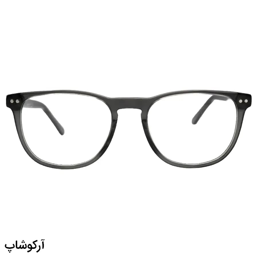 عینک طبی تک کاوره Ray-Ban با فریم رنگ طوسی براق، شکل مربعی، دسته سیمدار، لولا فنردار و کاور دودی تیره و پلاریزه مدل OLD010A — تصویر ۳