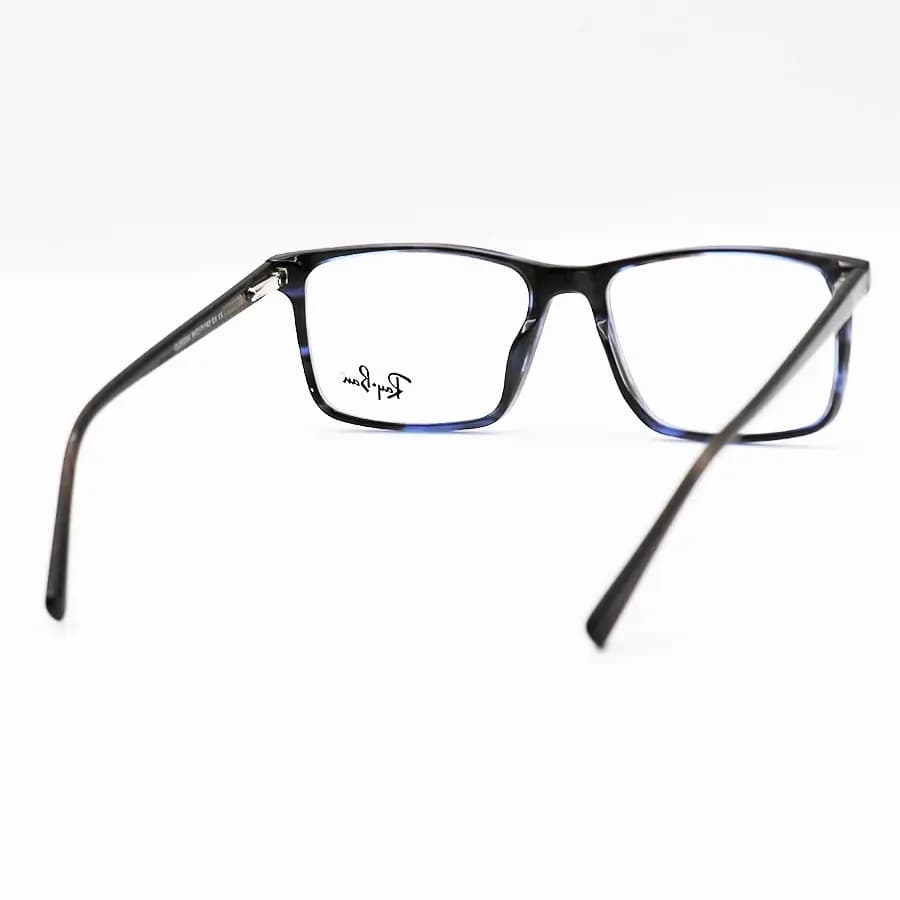 عینک طبی تک کاوره Ray-Ban با فریم آبی رنگ، شکل مستطیلی، دسته سیم‌دار، طوسی رنگ، لولا فنری و کاور دودی تیره و پلاریزه مدل OLD023A — تصویر ۵