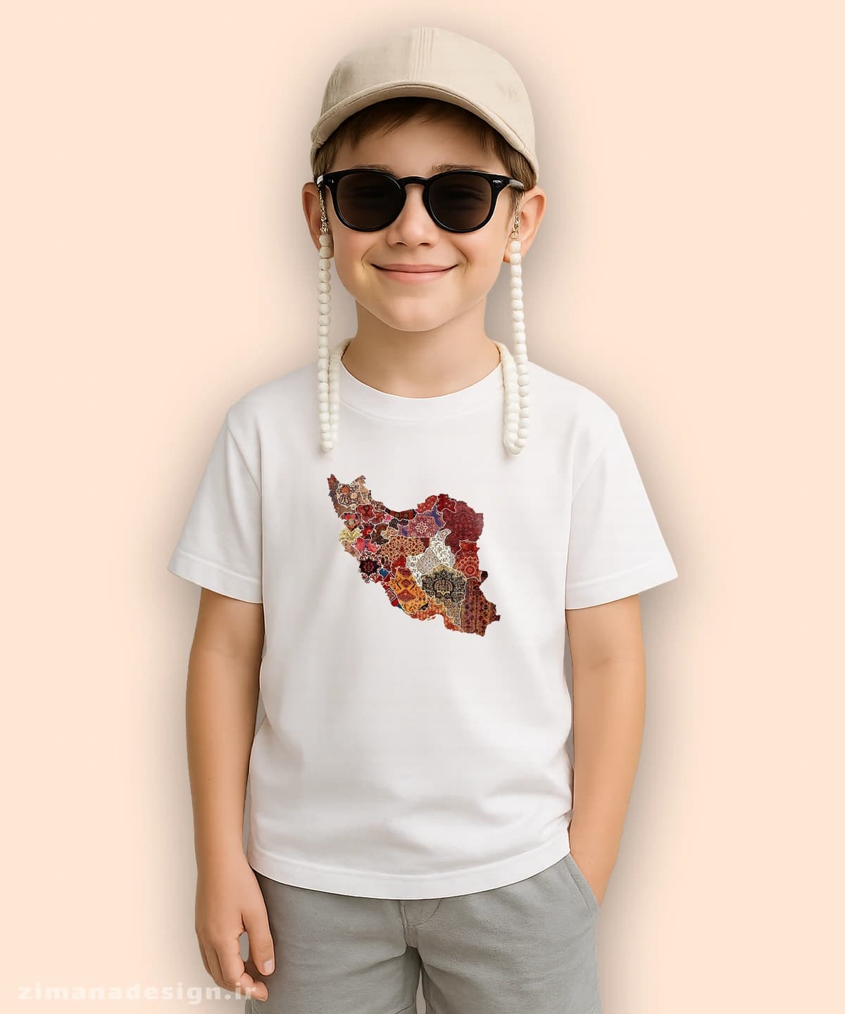 تیشرت بچگانه مدل ایران و قالی ایرانی کد 42 — تصویر ۳