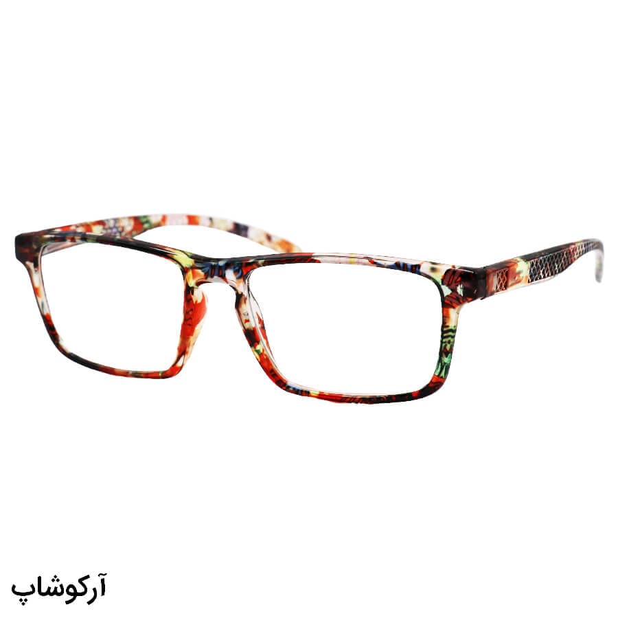 عینک مطالعه نمره +1.25 نزدیک بین، چند رنگ و دسته فنری (بهمراه قاب و دستمال) مدل 16047