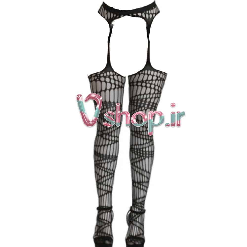 جوراب شلواری فاق باز طرح دار کد 058