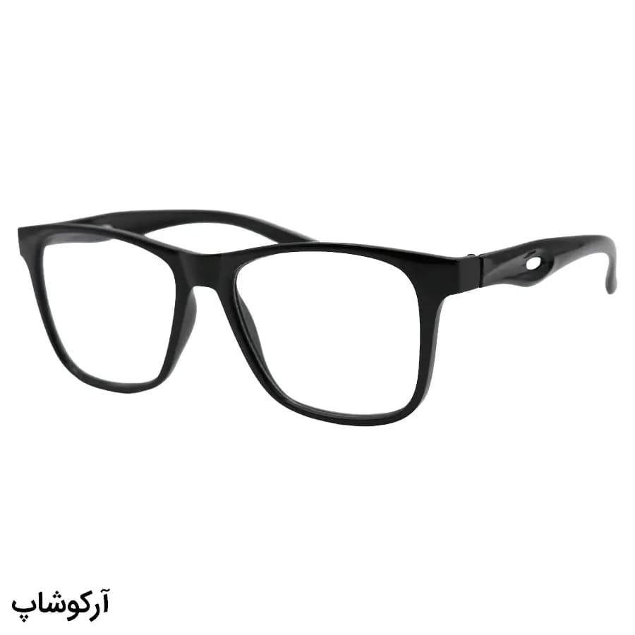 عینک مطالعه نزدیک بین نمره +1.25 با فریم شکل ویفرر رنگ مشکی، (بهمراه قاب و دستمال) مدل B22-1