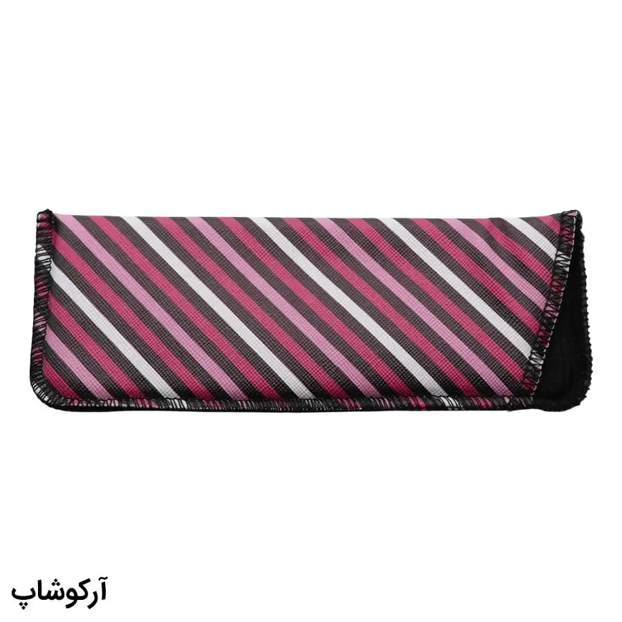 عینک مطالعه نزدیک بین نمره +2.00 با فریم دو رنگ مشکی و صورتی، شکل مربعی، لولا فنری و برند MakerField مدل H101 — تصویر ۸