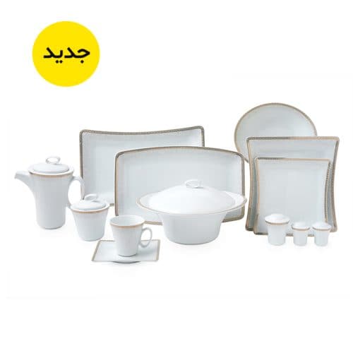 سرویس 97 پارچه 12 نفره طرح ریوا طلایی