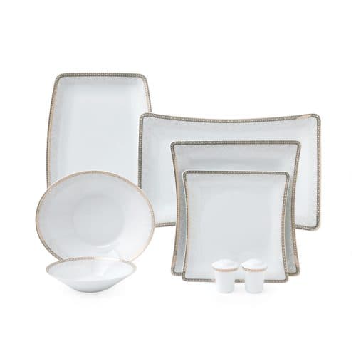 سرویس 97 پارچه 12 نفره طرح ریوا طلایی — تصویر ۲