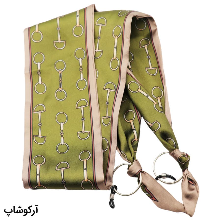 بند عینک با رنگ سبز و از جنس پارچه‌ای (طرح روسری) مدل 992620