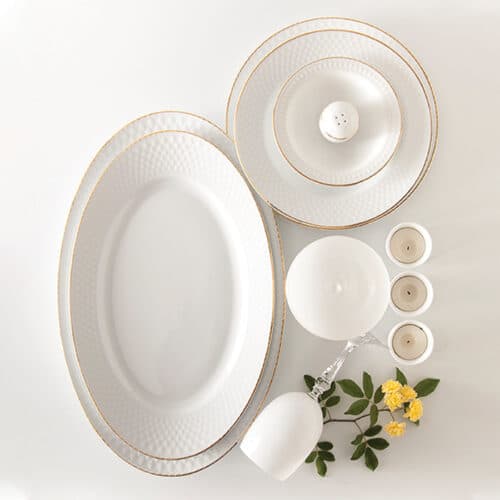 سرویس 102 پارچه 12 نفره طرح زرین لب طلایی — تصویر ۴