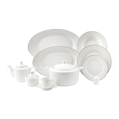سرویس 102 پارچه 12 نفره طرح زرین لب طلایی