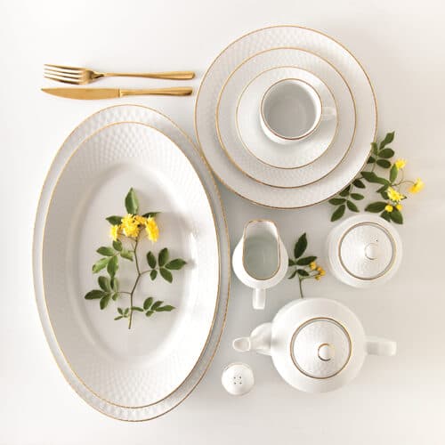 سرویس 102 پارچه 12 نفره طرح زرین لب طلایی — تصویر ۵