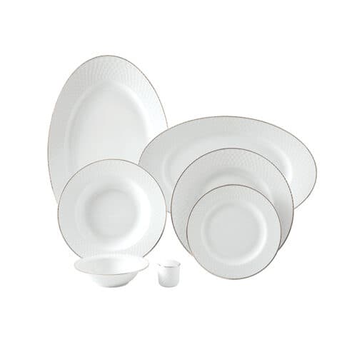 سرویس 102 پارچه 12 نفره طرح زرین لب طلایی — تصویر ۲