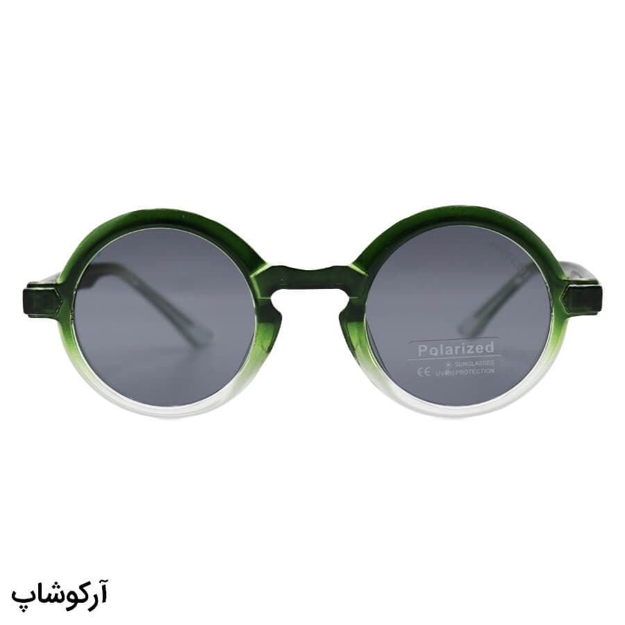 عینک آفتابی پلاریزه Moscot با فریم گرد، رنگ قهوه‌ای، دسته سیم‌دار و لنز قهوه‌ای هایلایت مدل P1206 — تصویر ۹
