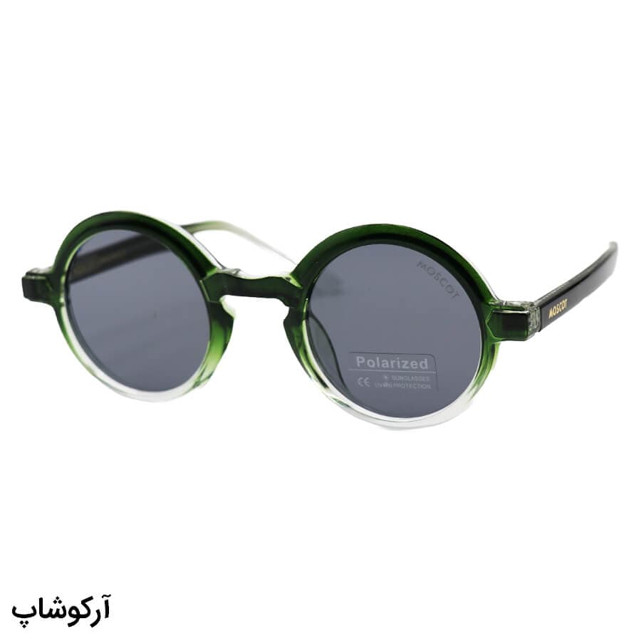 عینک آفتابی پلاریزه Moscot با فریم گرد، رنگ قهوه‌ای، دسته سیم‌دار و لنز قهوه‌ای هایلایت مدل P1206 — تصویر ۱۰
