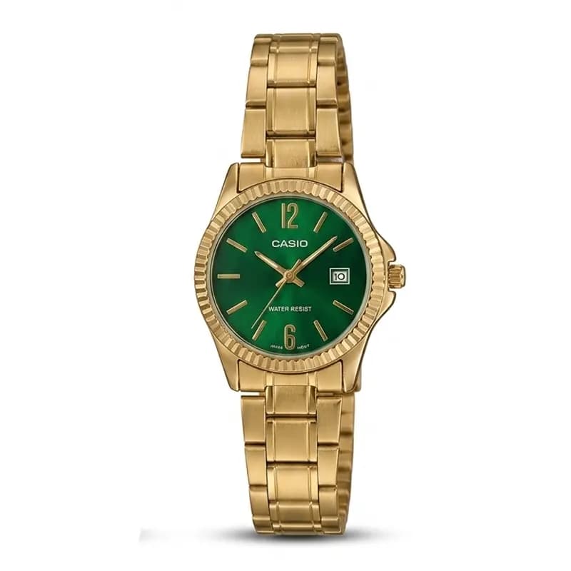 ساعت زنانه کاسیو مدل CASIO-MTP-1183 – بند طلایی صفحه سبز