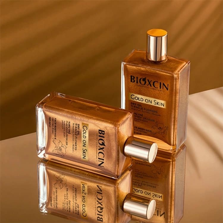 روغن صورت، بدن و مو Bioxcin مدل Gold On Skin حجم 100 میلی لیتر — تصویر ۳