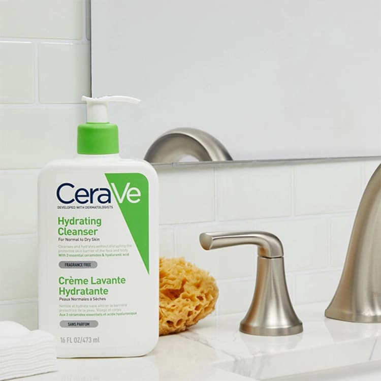 کرم شوینده صورت CeraVe مدل Hydrating Cleanser حجم 473 میلی لیتر — تصویر ۴