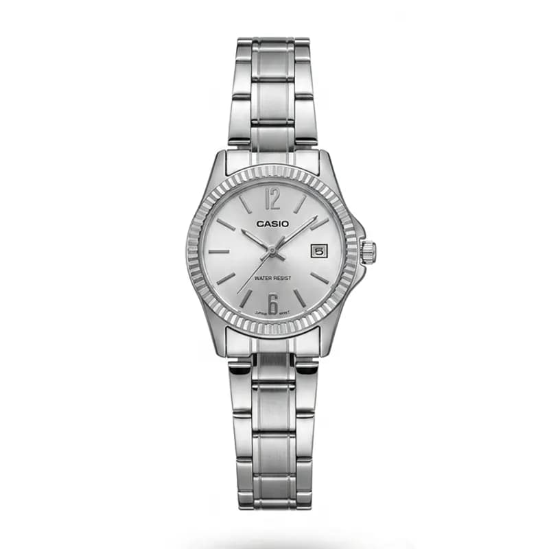 ساعت زنانه کاسیو مدل CASIO-MTP-1183 – بند نقره ای صفحه نقره ای