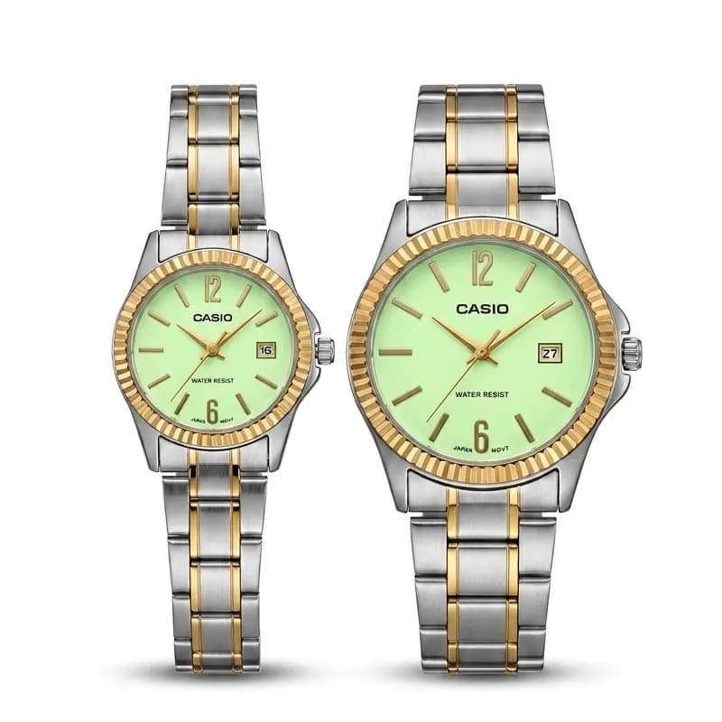 ساعت ست مردانه-زنانه کاسیو مدل CASIO-MTP-1183 – بند نقره ای صفحه فسفری