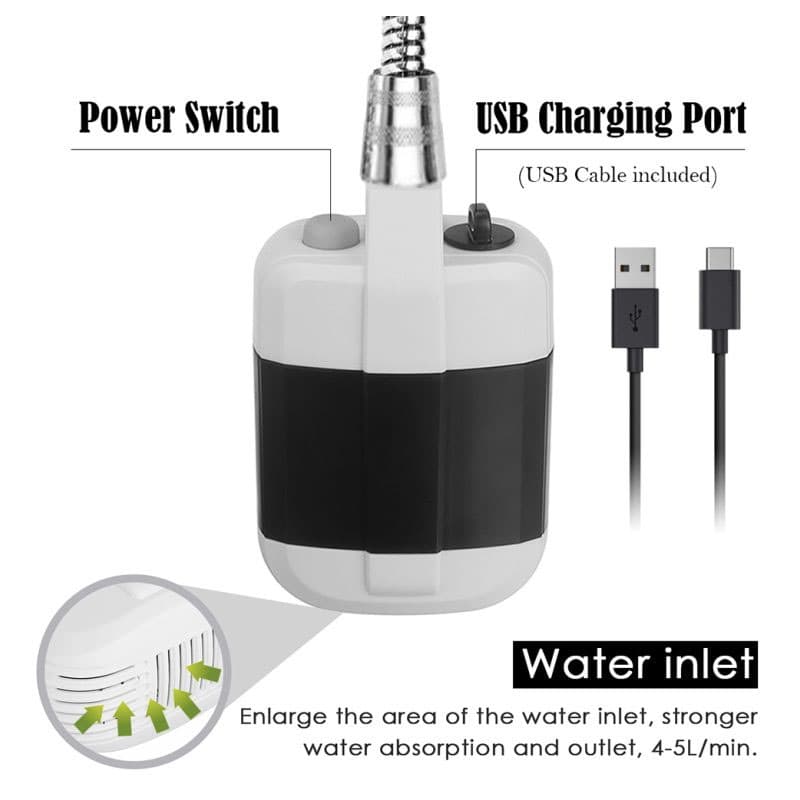 دوش و کارواش شارژی سیار مسافرتی Portable OUtdoor Shower مدل KE-801 + (گارانتی طلایی) — تصویر ۶
