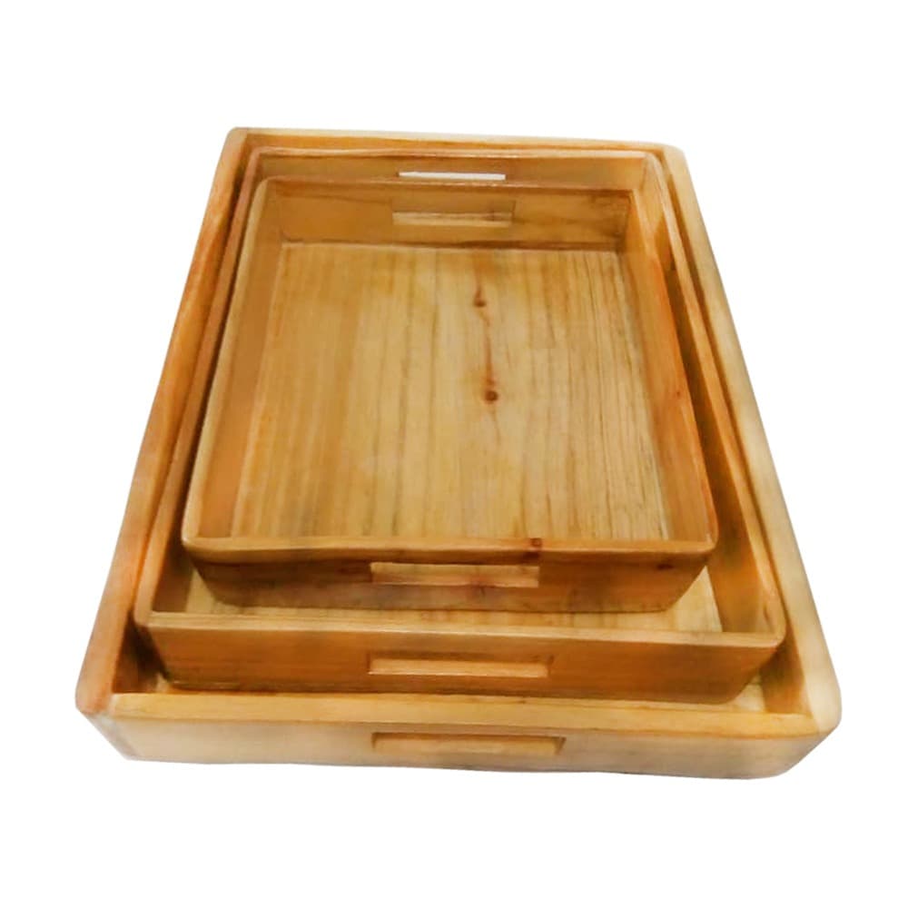 سینی سه عددی چوبی 123