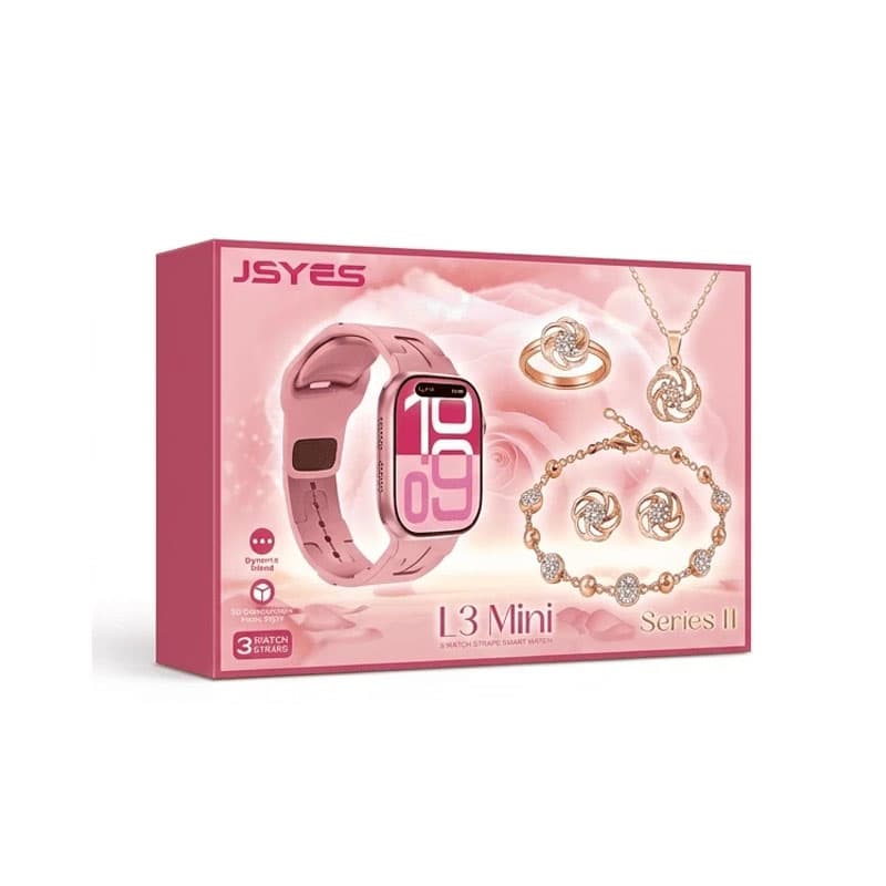 ساعت هوشمند زنانه JYSES اورجینال مدل L3 MINI بالاترین کیفیت (دارای 3 عدد بند + سرویس) + (گارانتی طلایی) — تصویر ۲